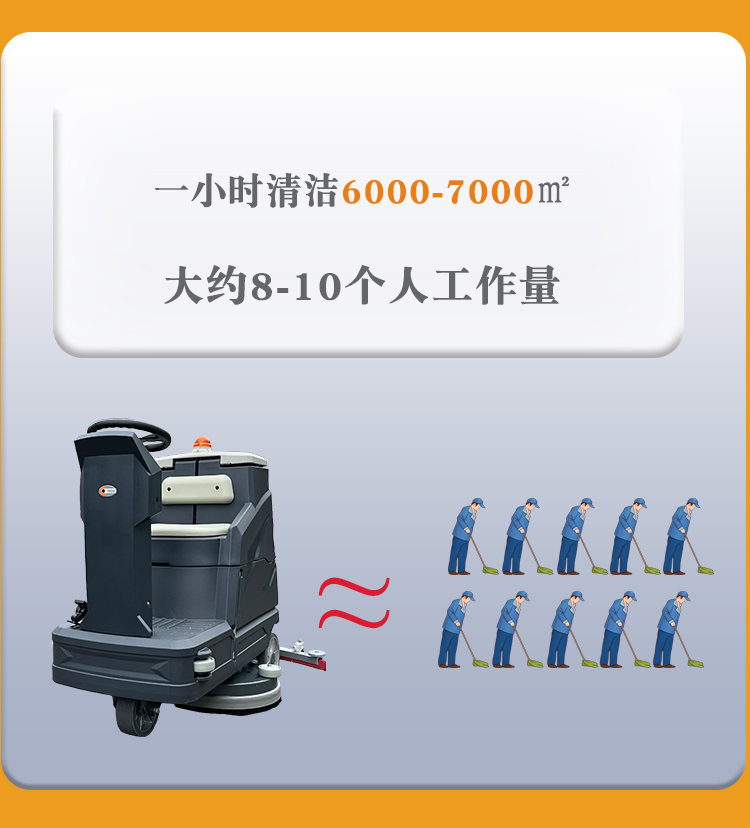 駕駛式洗地機(jī)工作效率高